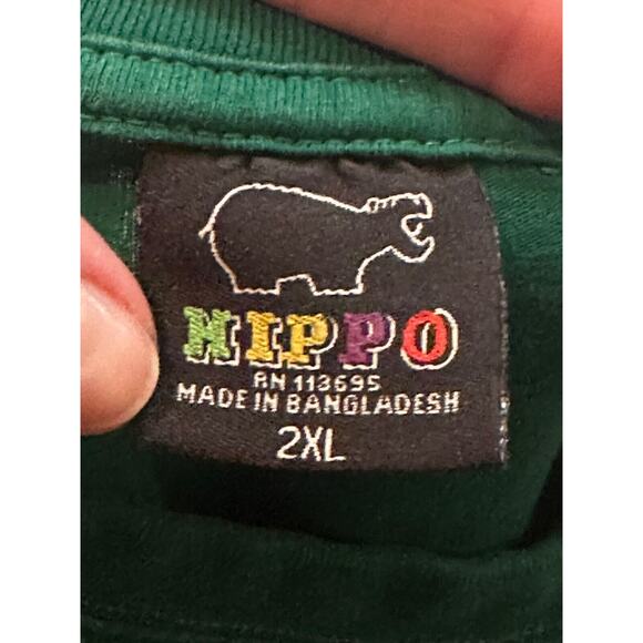 Y2K Michael Jackson T-Shirt Mens 2XL Green King Of Pop Short Sleeve Hippo - Picture 8 of 9